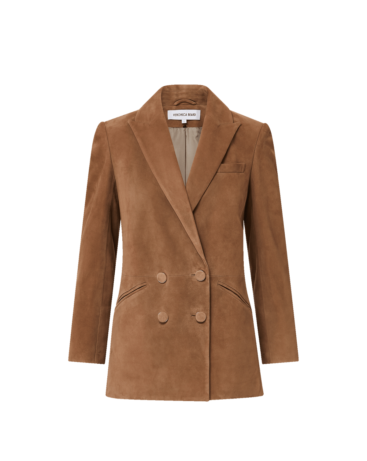 Oria Suede Dickey Jacket in Light Brown - Veronica Beard Great Value
