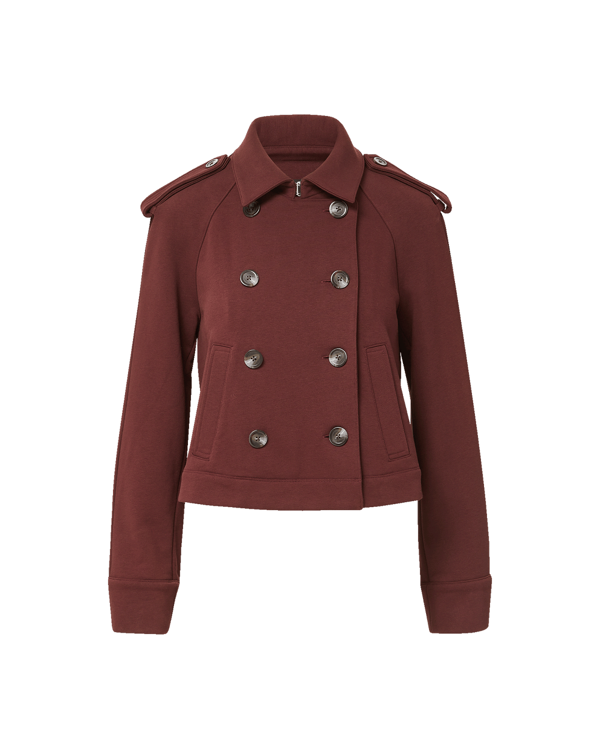 Conneley Cropped Trench Coat in Burgundy - Veronica Beard Smart Buy