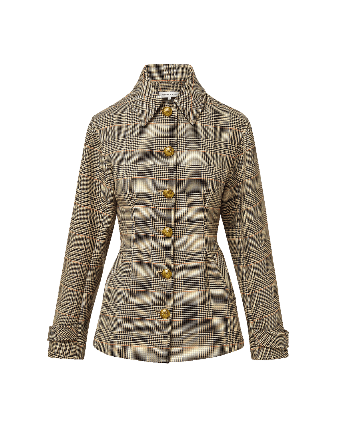 Severine Tailored Jacket in Khaki Plaid Multi - Veronica Beard Premium