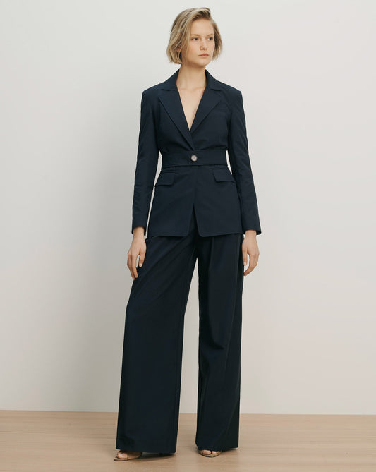 Howard Belted Jacket in Navy - Veronica Beard Best Seller