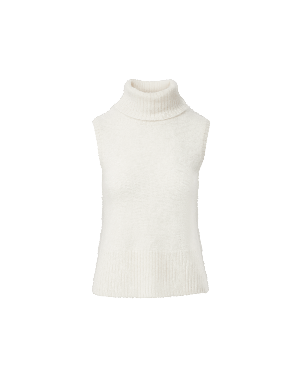 Mazzy Brushed Cashmere Sleeveless Sweater in Ivory - Veronica Beard Recommended