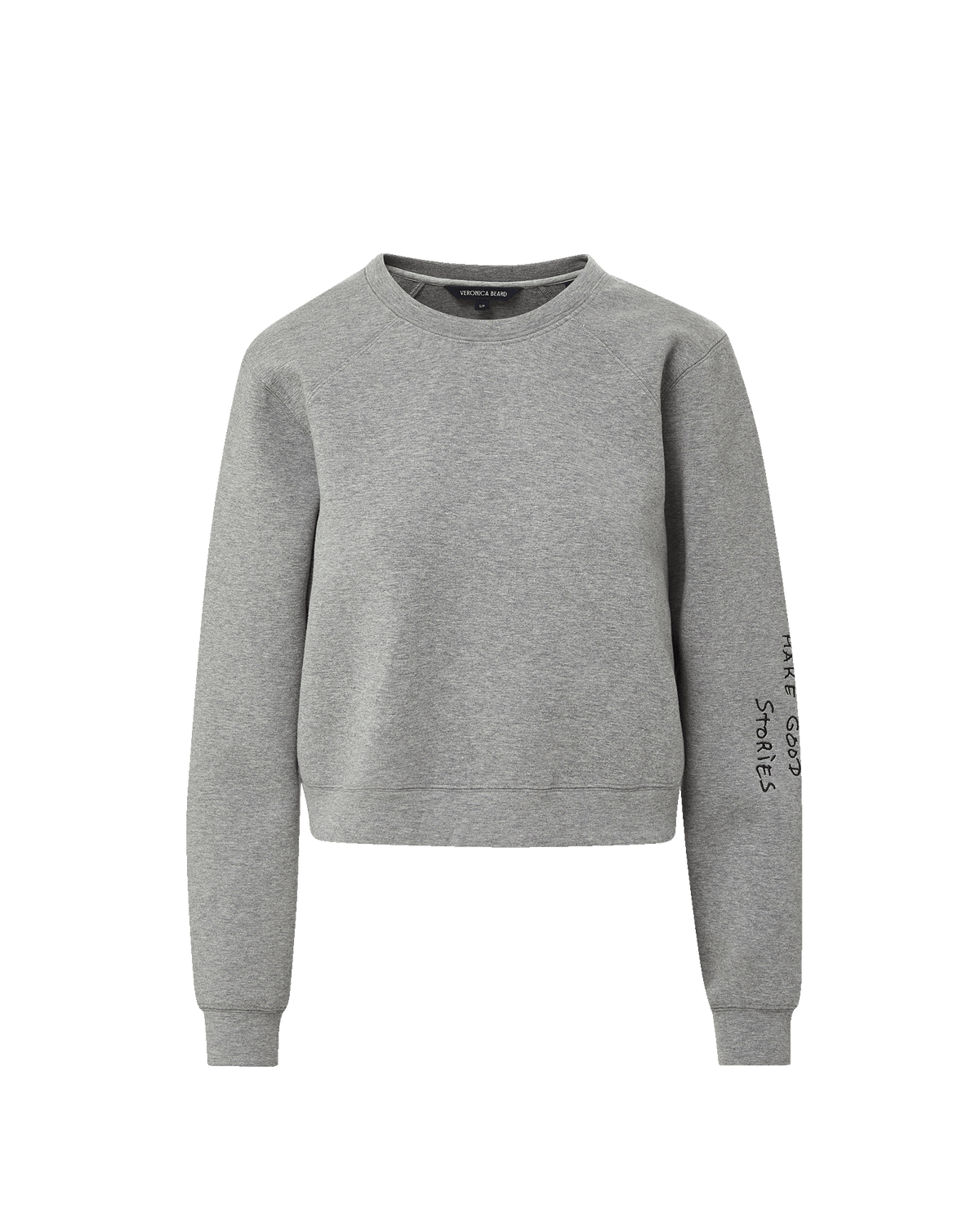 Beaumont Embroidered Sweatshirt in Light Heather Grey - Veronica Beard Popular