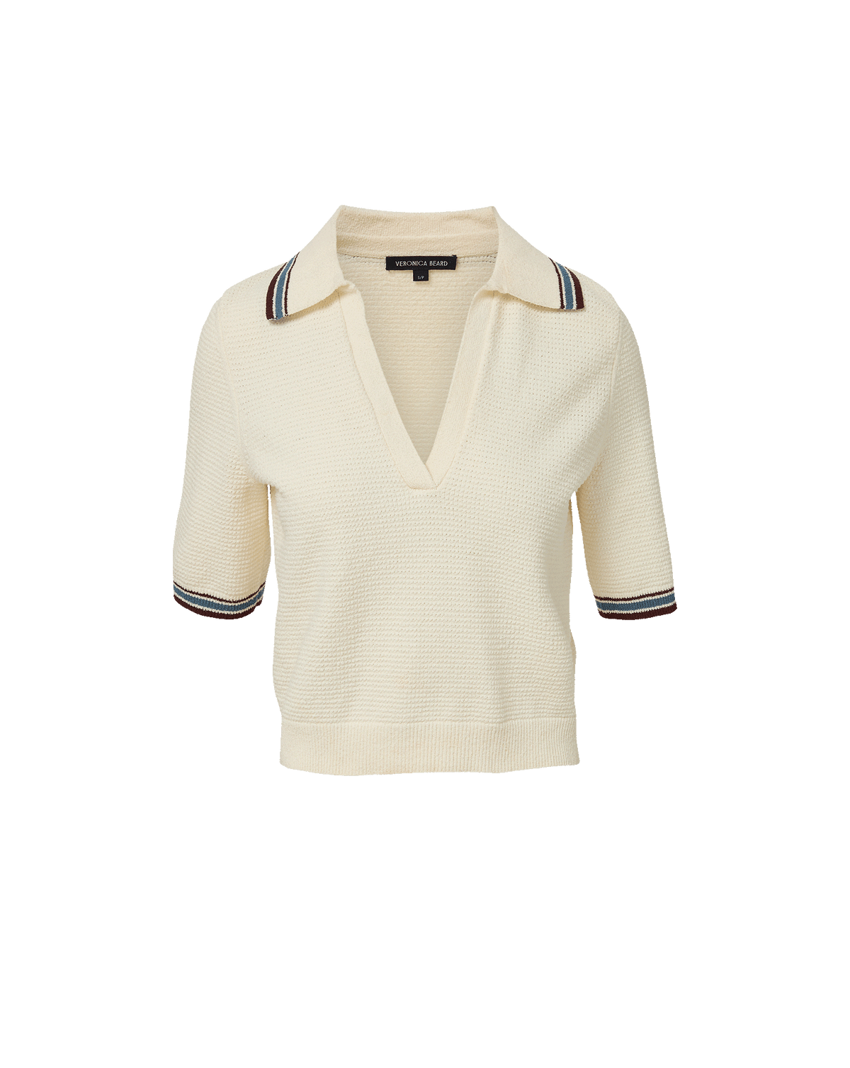 Quinelle Knit Polo Top in Ecru - Veronica Beard Customer Favorite