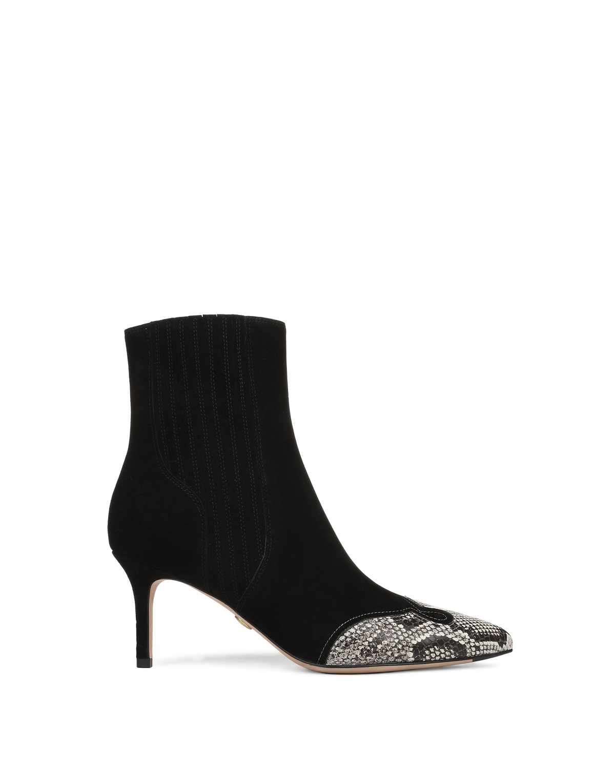 Lisa Western Mid-Heel Ankle-Boot in Black Suede - Veronica Beard Latest