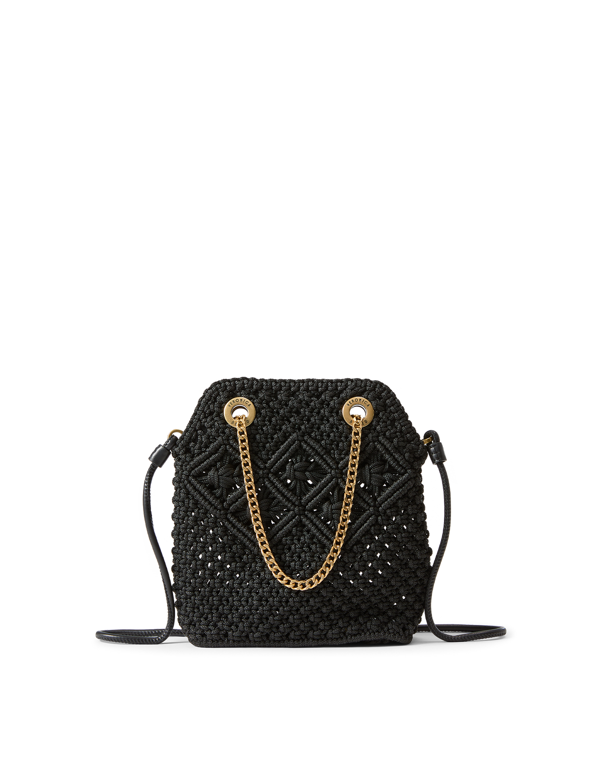 Small Veronica Beard Macramé Slouch Bag in Black - Veronica Beard Popular
