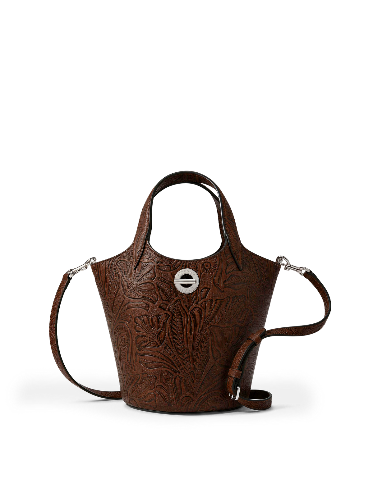 Embossed Anchor Bag in Chocolate - Veronica Beard Trending