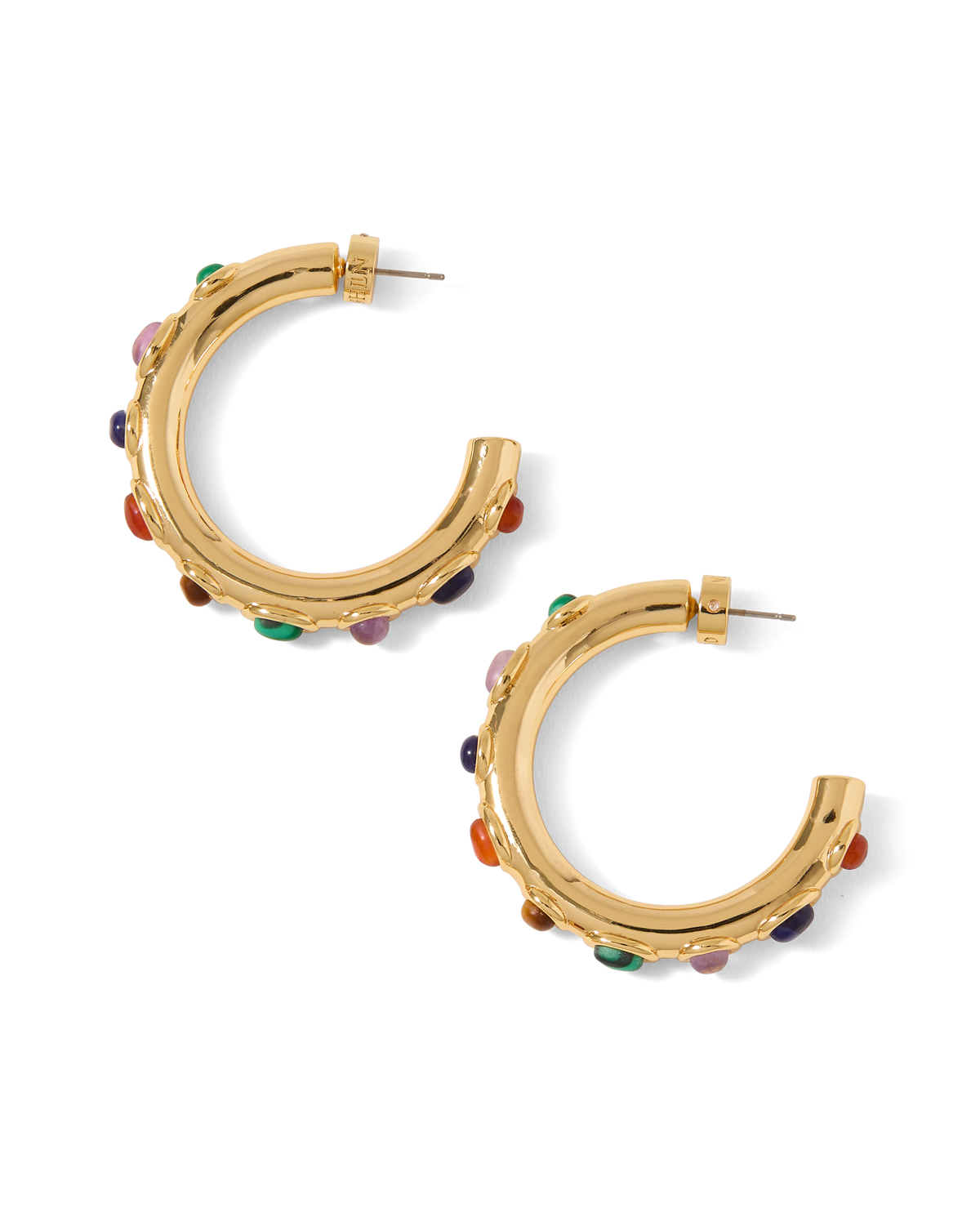 Cabochon Embellished Hoop in Gold Multi - Veronica Beard Top Pick