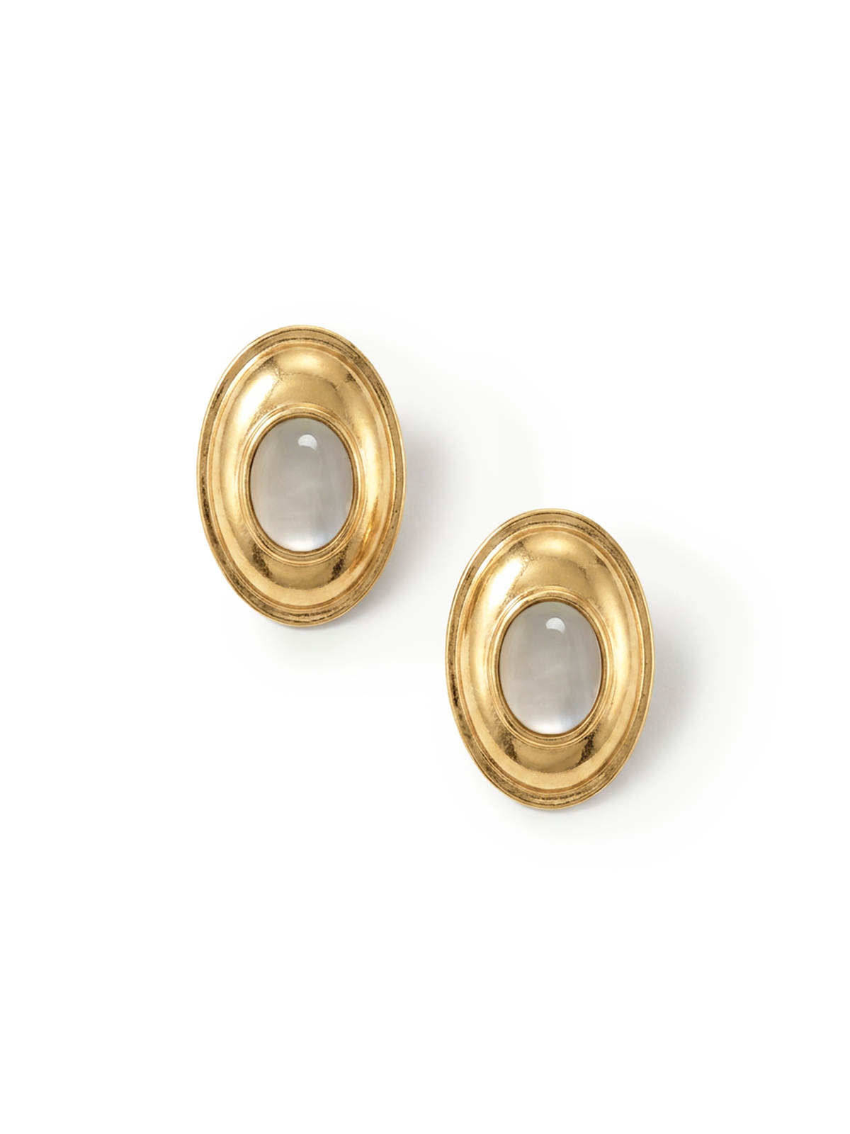 Cat’s Eye Cabochon Earring in Gold - Veronica Beard Trusted