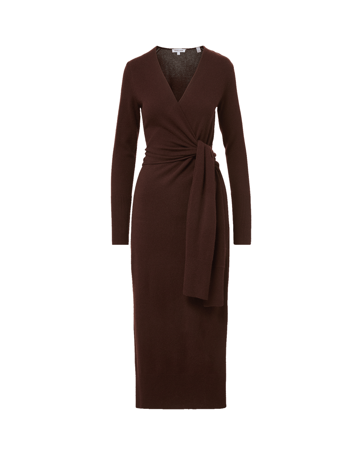 Salomez Wrap Midi Dress in Dark Brown - Veronica Beard Trending