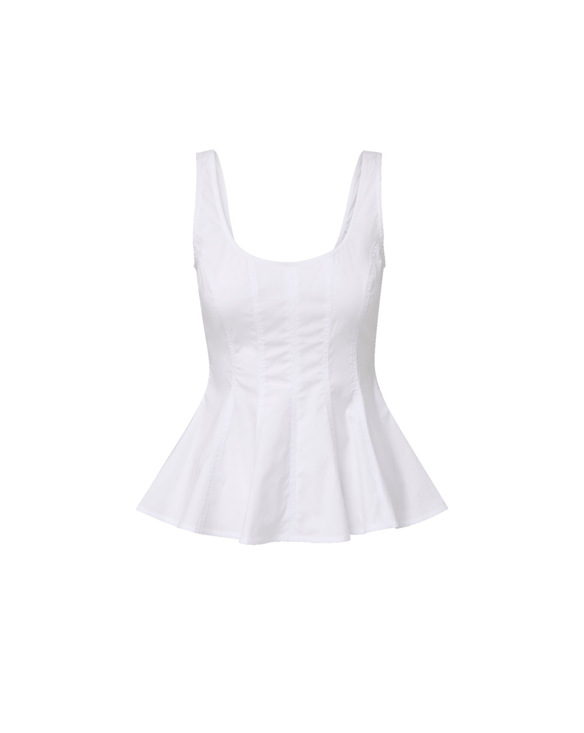 Charlie Peplum Tank Top in White - Veronica Beard New