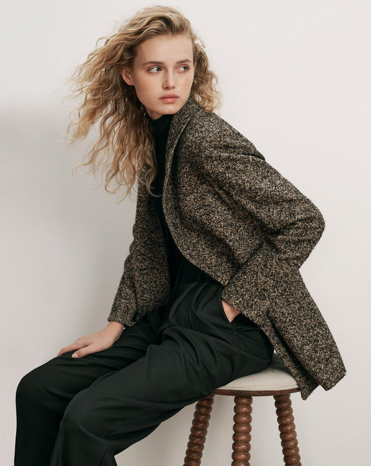 Maci Dickey Jacket in Black Melange - Veronica Beard Premium