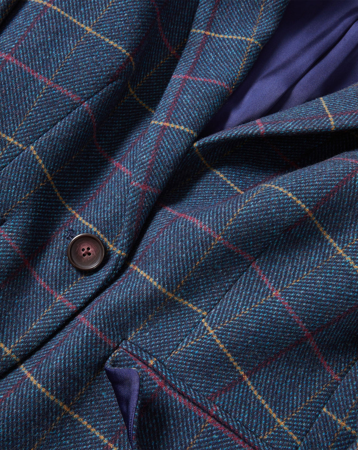 Schoolboy Plaid Dickey Jacket in Teal Multi - Veronica Beard Value
