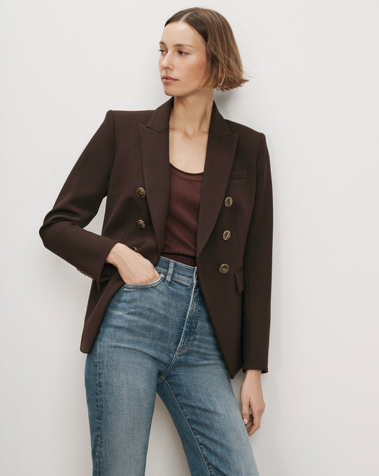 Miller Dickey Jacket in Dark Brown - Veronica Beard Essential