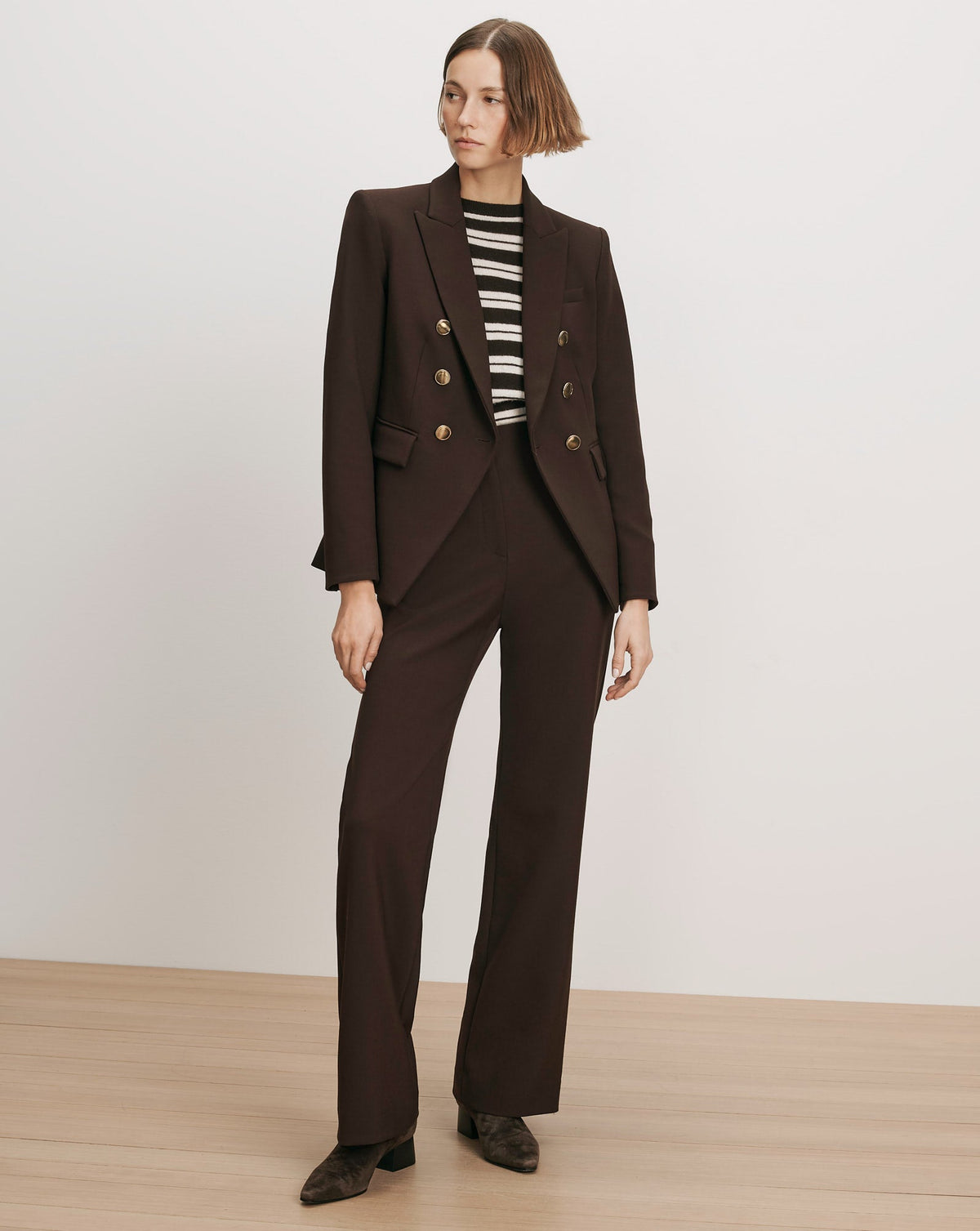 Miller Dickey Jacket in Dark Brown - Veronica Beard Essential