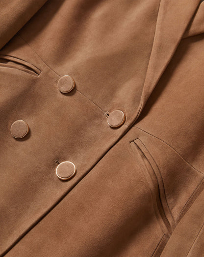 Oria Suede Dickey Jacket in Light Brown - Veronica Beard Great Value