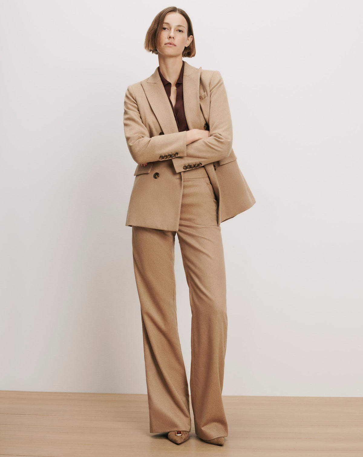 Ellette Camel Hair Dickey Jacket in Camel - Veronica Beard Best Seller