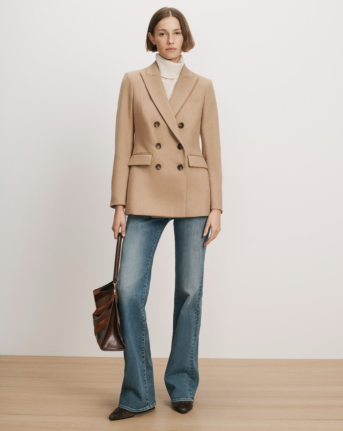 Ellette Camel Hair Dickey Jacket in Camel - Veronica Beard Best Seller