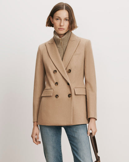 Ellette Camel Hair Dickey Jacket in Camel - Veronica Beard Best Seller