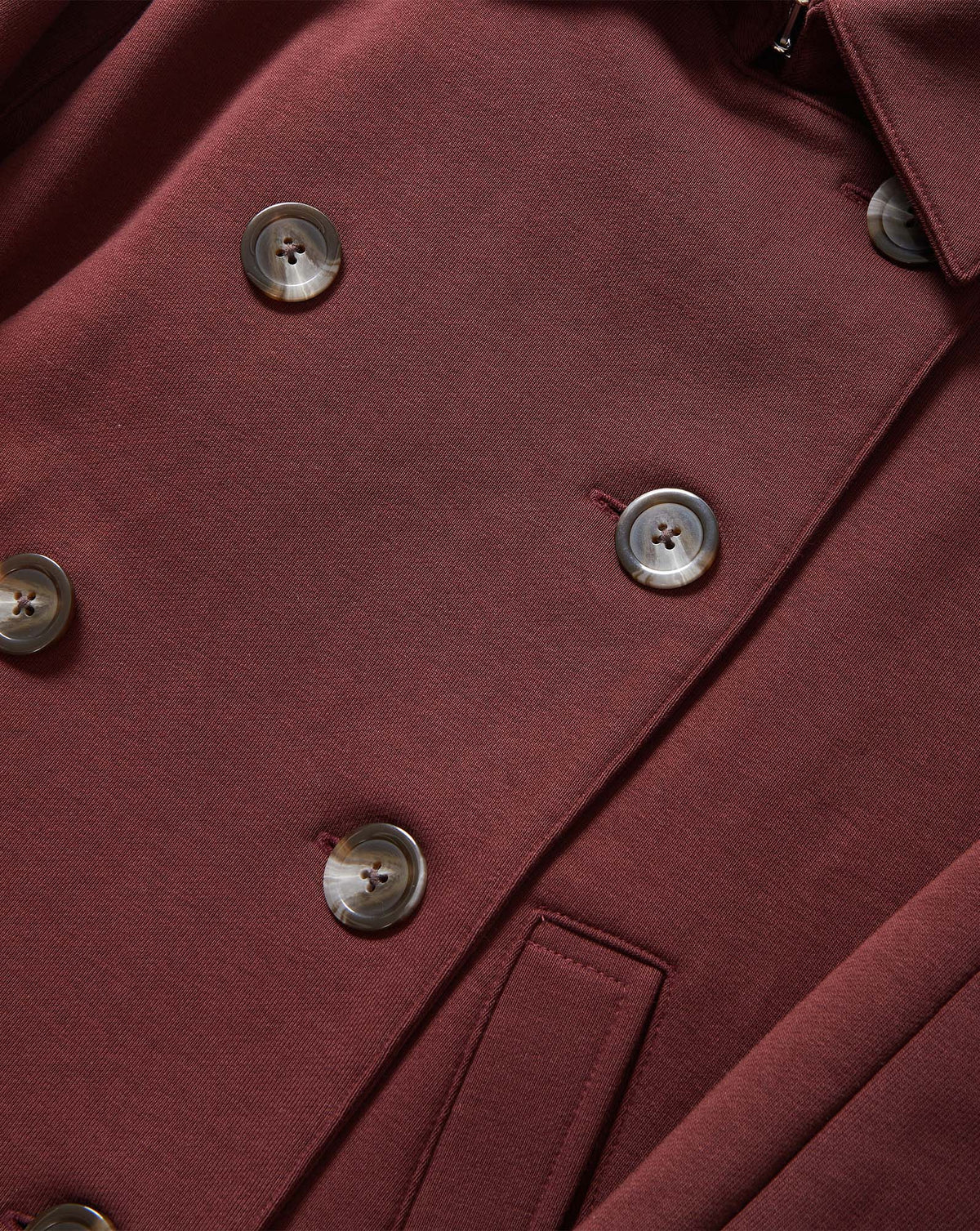 Conneley Cropped Trench Coat in Burgundy - Veronica Beard Smart Buy