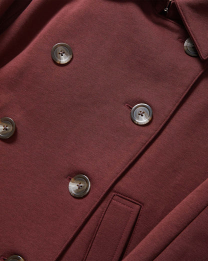Conneley Cropped Trench Coat in Burgundy - Veronica Beard Smart Buy