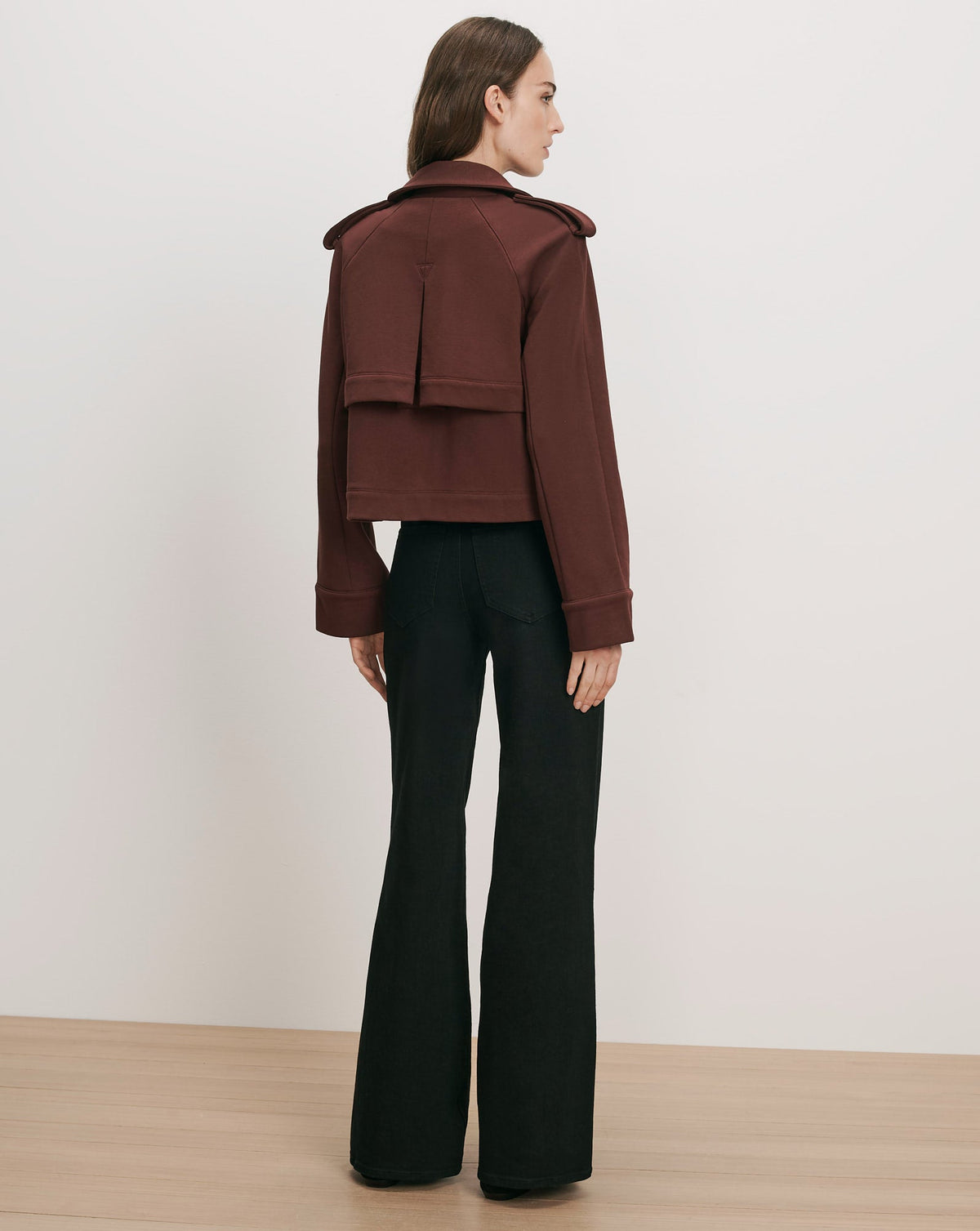 Conneley Cropped Trench Coat in Burgundy - Veronica Beard Smart Buy