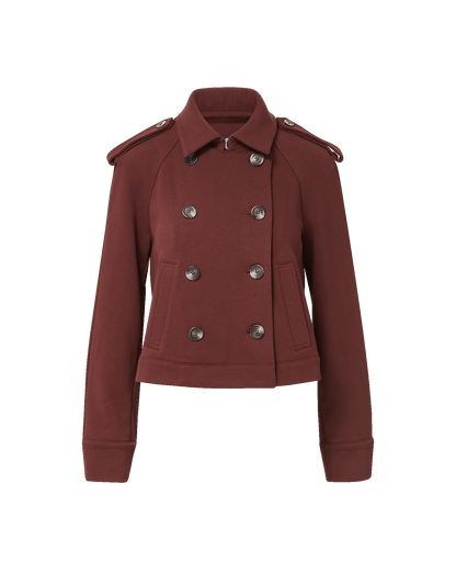 Conneley Cropped Trench Coat in Burgundy - Veronica Beard Smart Buy