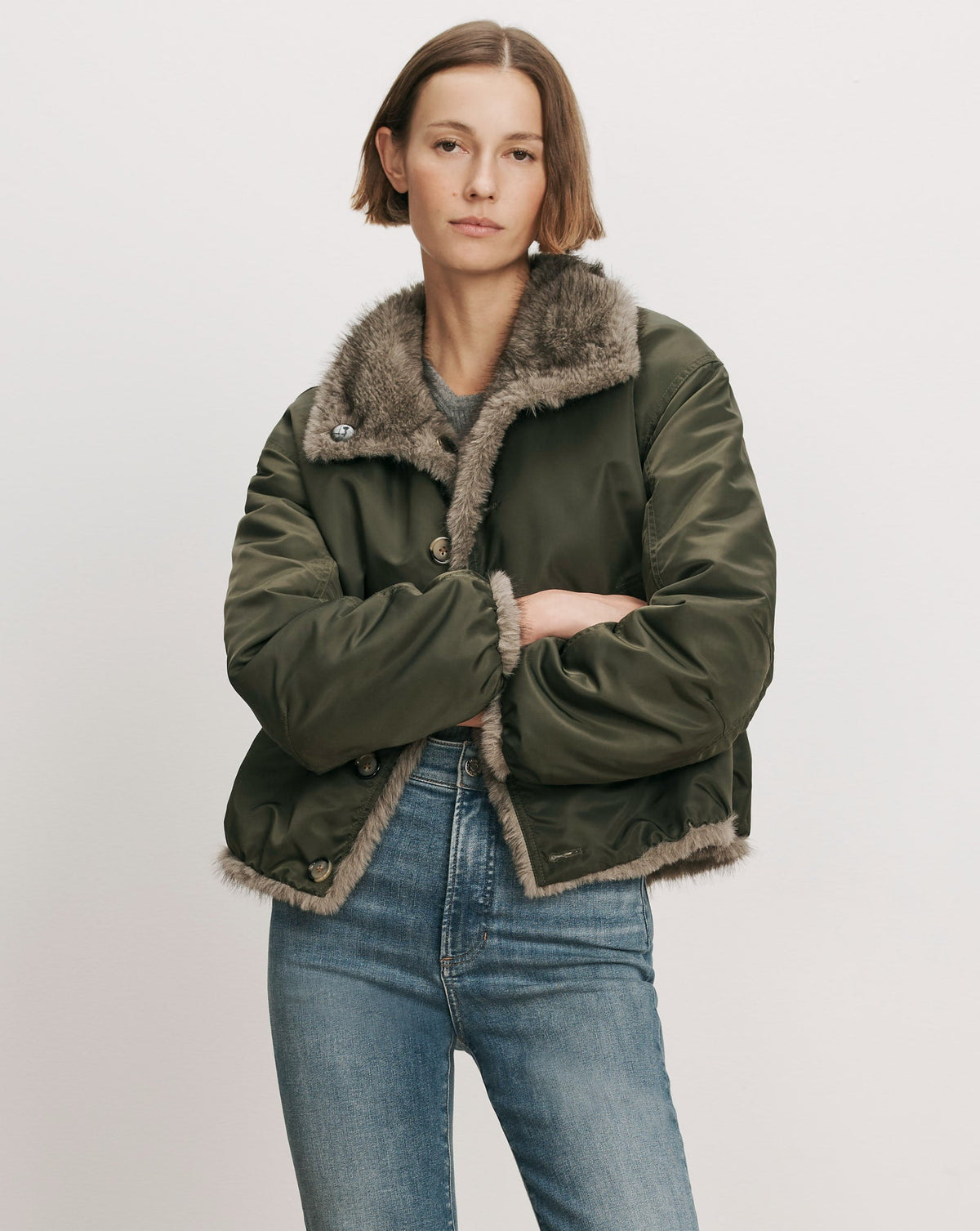 Varell Reversible Jacket in Dark Green - Veronica Beard Essential
