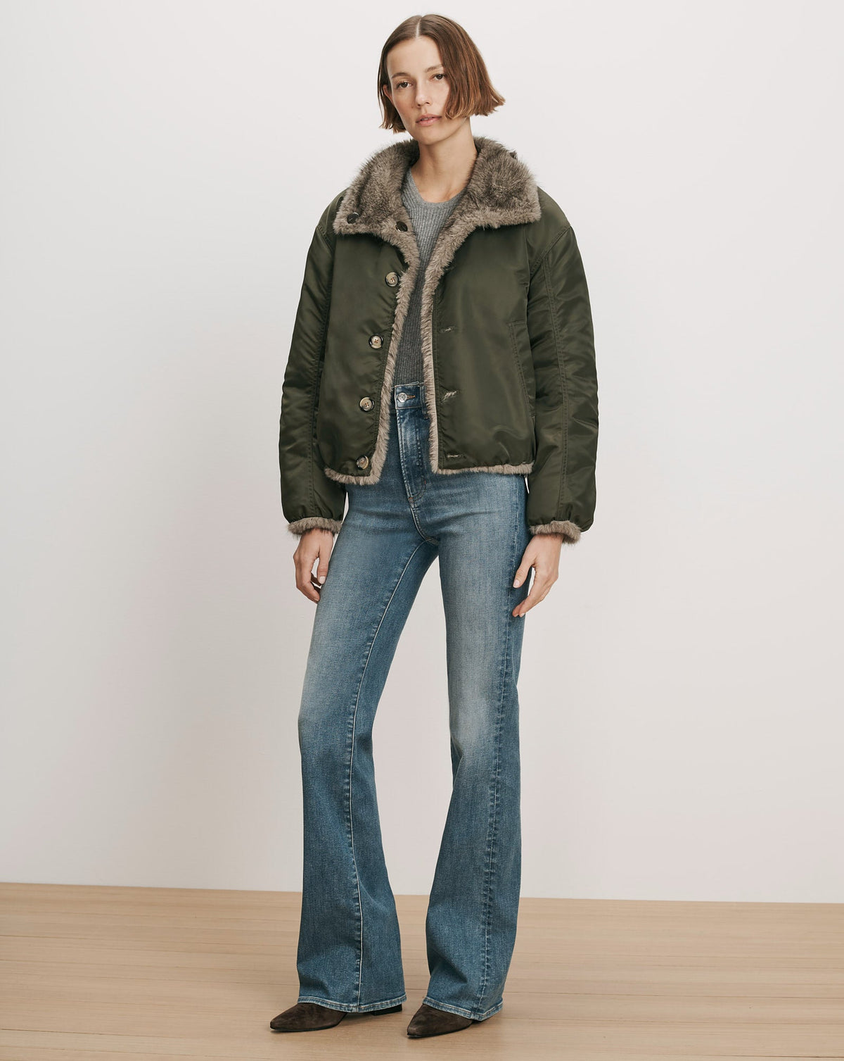 Varell Reversible Jacket in Dark Green - Veronica Beard Essential
