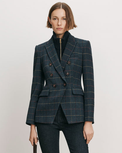Miller Plaid Dickey Jacket in Navy - Veronica Beard Hot Sale