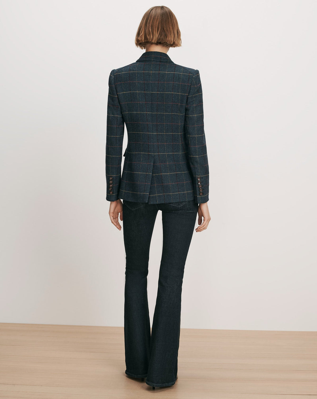 Miller Plaid Dickey Jacket in Navy - Veronica Beard Hot Sale