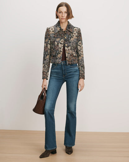 Wilde Brocade Jacket in Dark Eggplant Multi - Veronica Beard New