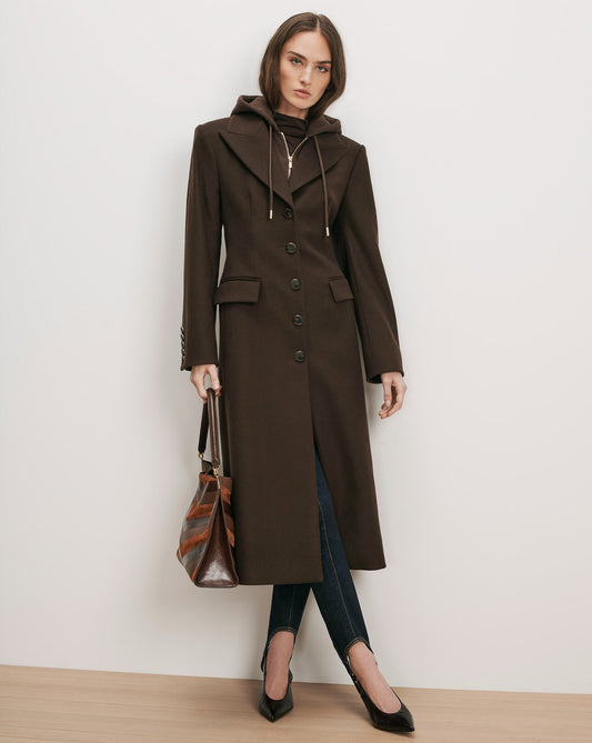 Elspeth Dickey Coat in Dark Brown - Veronica Beard Signature
