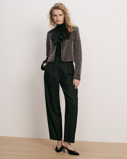 Bancroff Sequin Jacket in Copper/Black - Veronica Beard Classic