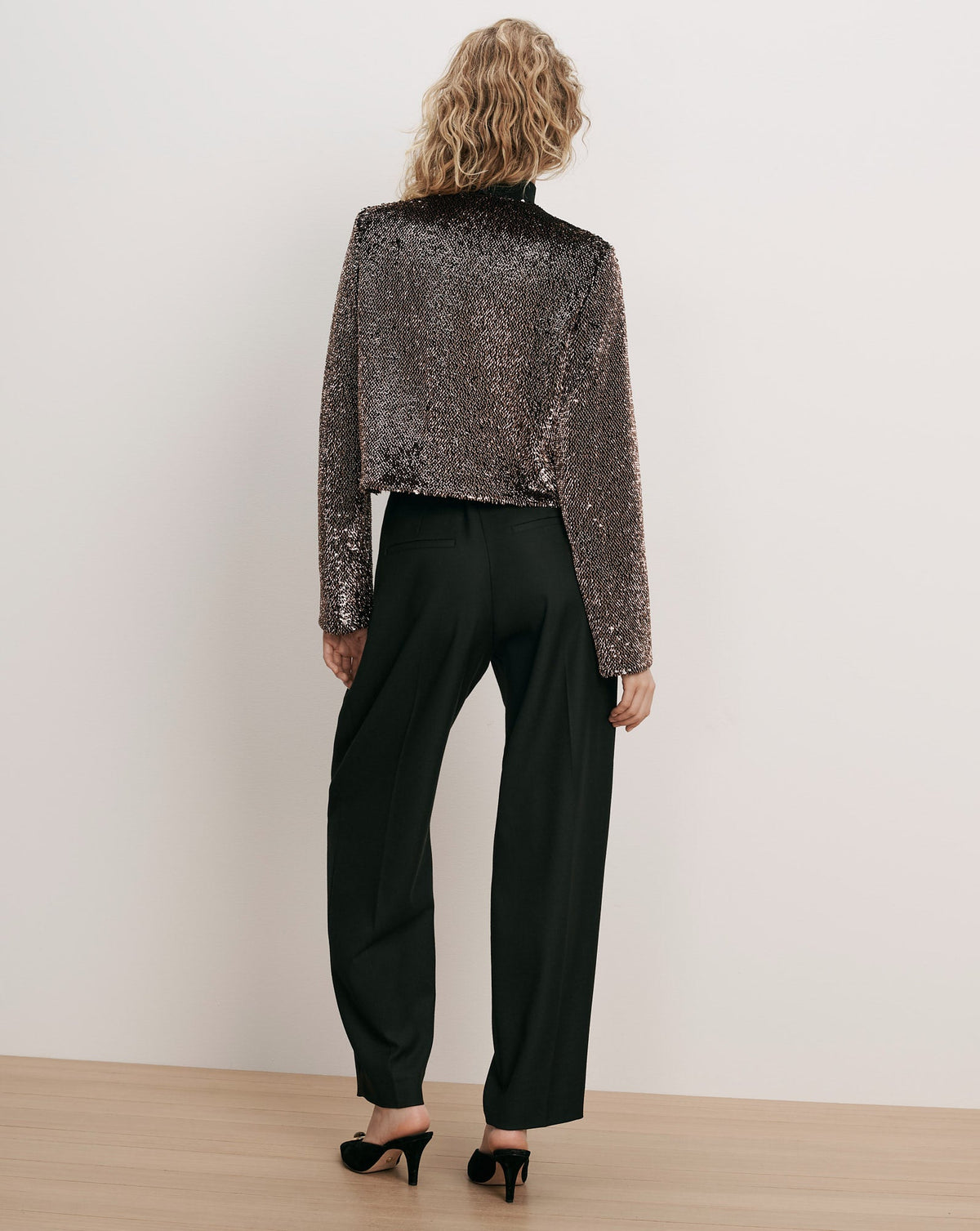 Bancroff Sequin Jacket in Copper/Black - Veronica Beard Classic