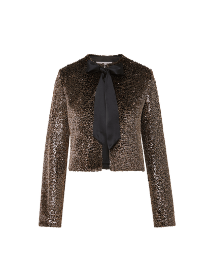 Bancroff Sequin Jacket in Copper/Black - Veronica Beard Classic