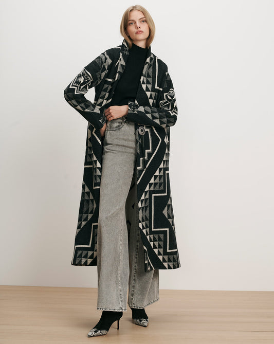 Long Wool Bolero Coat in Black - Veronica Beard Deals