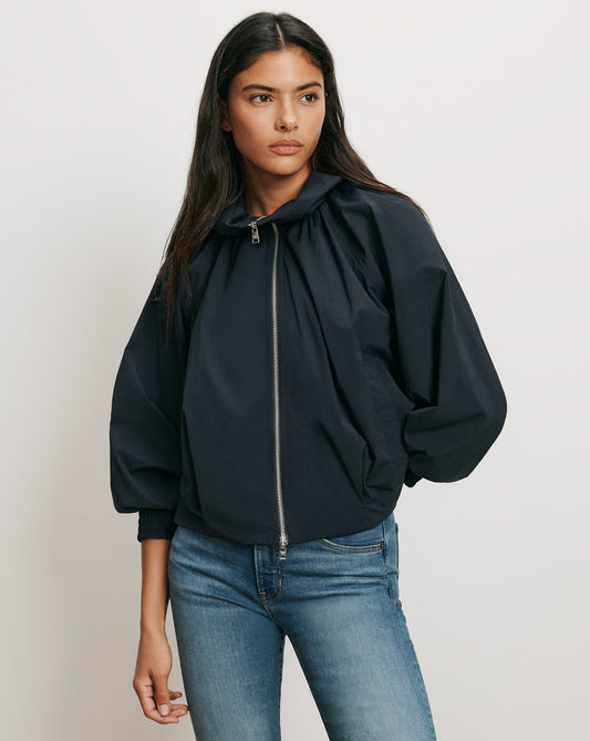 Circe Bubble Jacket in Navy - Veronica Beard Classic