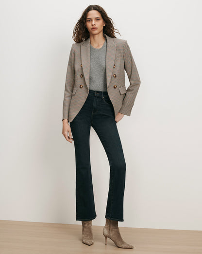 Miller Houndstooth Dickey Jacket in Rust Brown & Navy Multi - Veronica Beard Deals