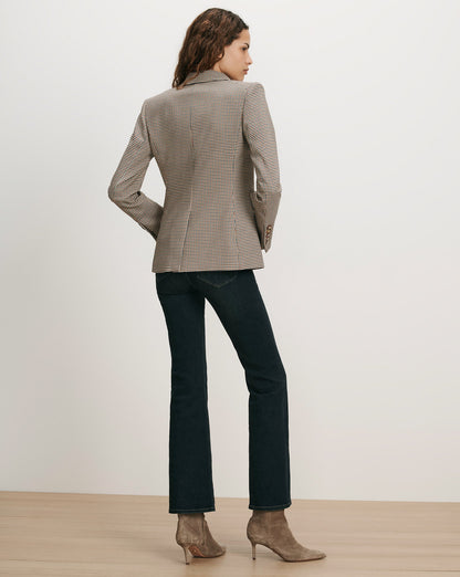 Miller Houndstooth Dickey Jacket in Rust Brown & Navy Multi - Veronica Beard Deals
