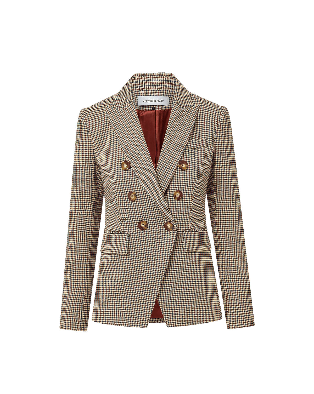 Miller Houndstooth Dickey Jacket in Rust Brown & Navy Multi - Veronica Beard Deals