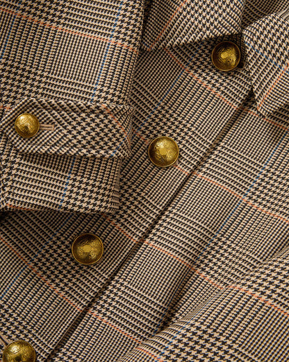 Severine Tailored Jacket in Khaki Plaid Multi - Veronica Beard Premium