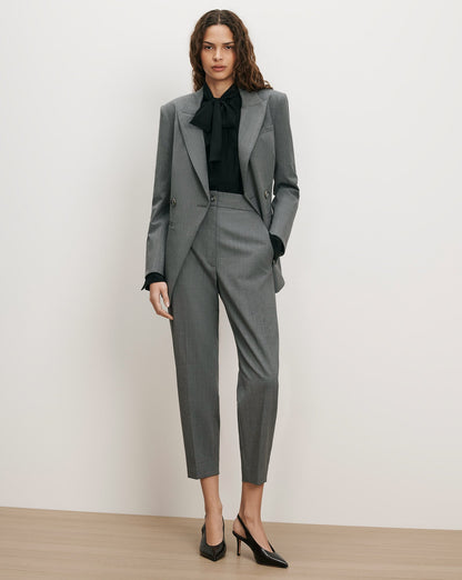 Falco Wool Dickey Jacket in Medium Heather Grey - Veronica Beard Smart Buy