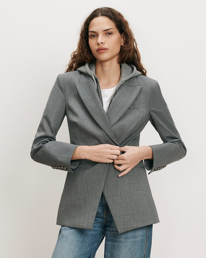 Falco Wool Dickey Jacket in Medium Heather Grey - Veronica Beard Smart Buy
