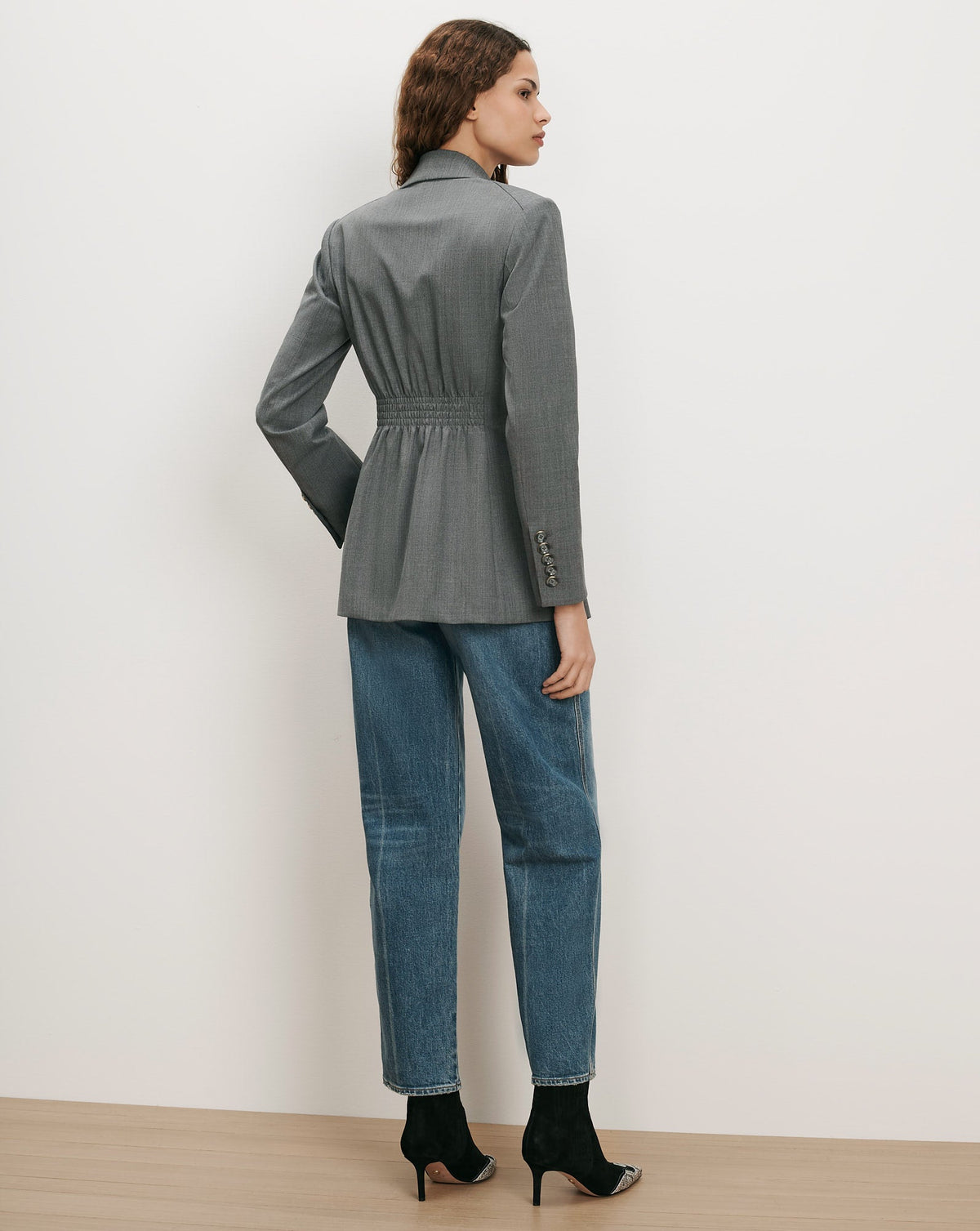 Falco Wool Dickey Jacket in Medium Heather Grey - Veronica Beard Smart Buy