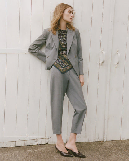 Falco Wool Dickey Jacket in Medium Heather Grey - Veronica Beard Smart Buy