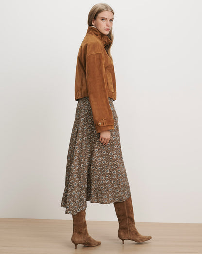 Bateman Suede Jacket in Tan Calfskin - Veronica Beard Trusted