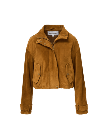 Bateman Suede Jacket in Tan Calfskin - Veronica Beard Trusted
