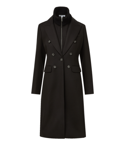 Stryder Double-Breasted Dickey Coat in Black - Veronica Beard Recommended