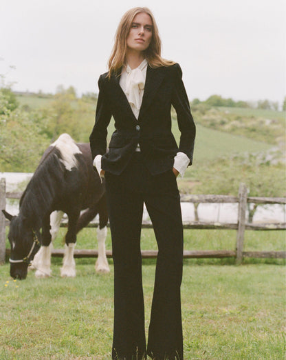 Healy Lambskin Suede Dickey Jacket in Black - Veronica Beard Best Price
