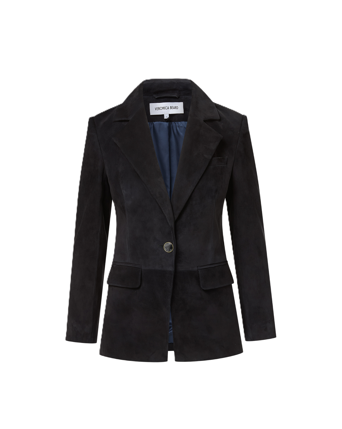Healy Lambskin Suede Dickey Jacket in Black - Veronica Beard Best Price